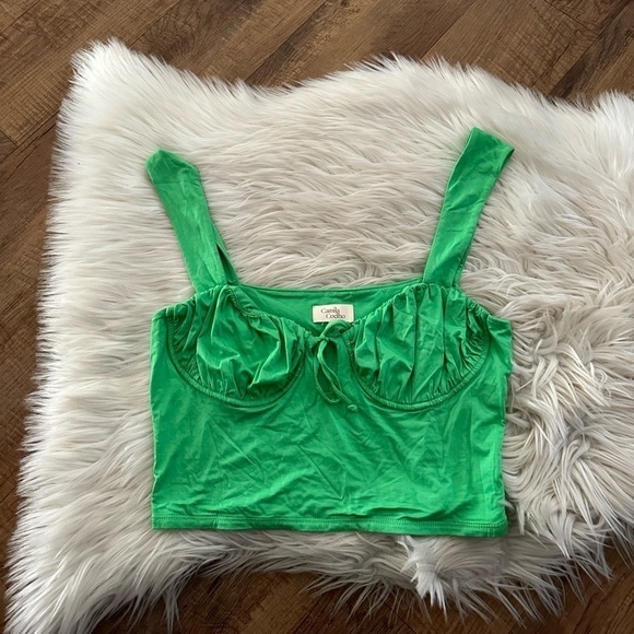 CAMILA COELHO Daisy Top In Green - Picture 2 of 4